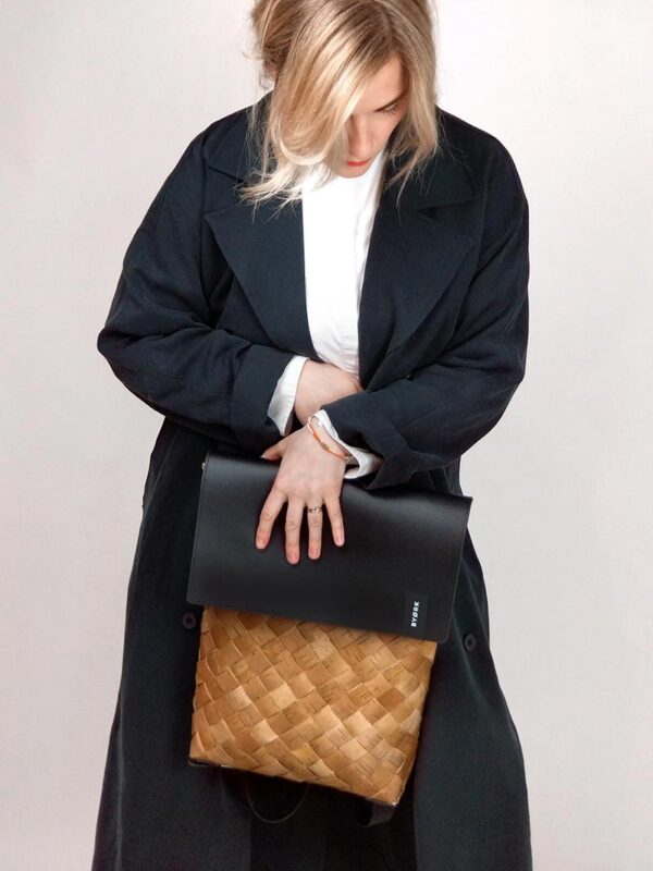 Handcrafted Woven Backpack with Premium Leather Flap