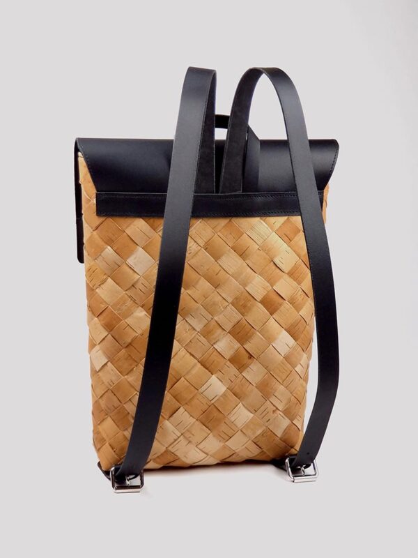 Handcrafted Woven Backpack with Premium Leather Flap
