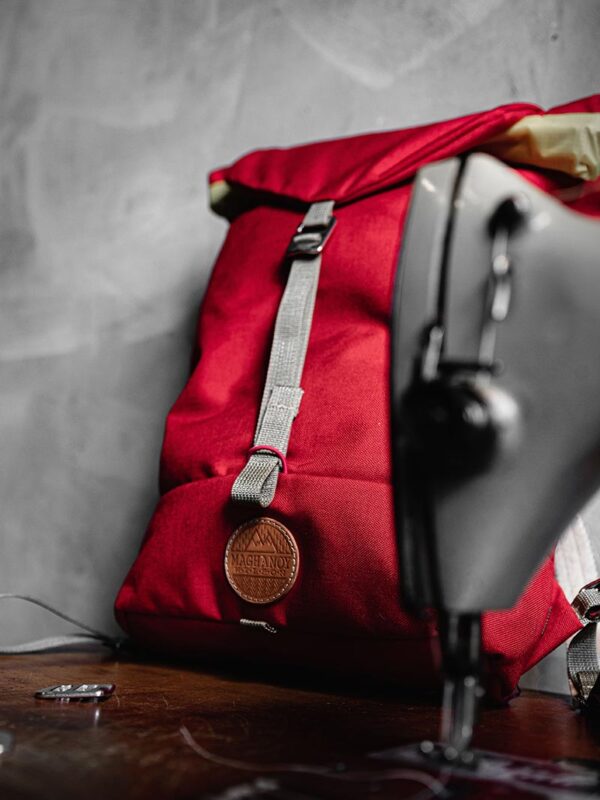 Outdoor Roll-Up Travel Backpack in Bold Red