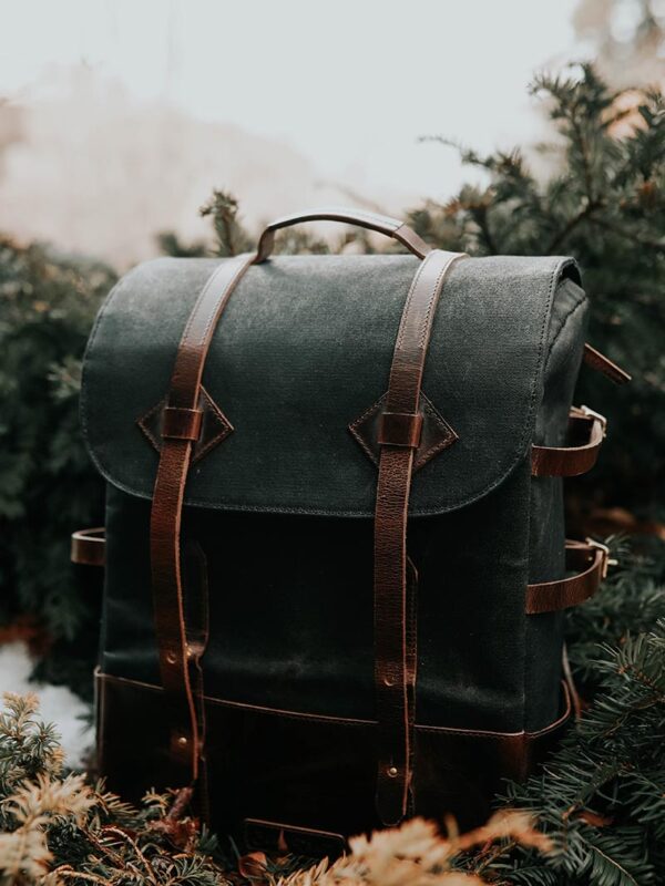 Premium Rustic Canvas & Leather Travel Backpack