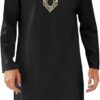 Mens Kaftan Thobe Button Down Casual Henley Shirts Long Sleeve Robe