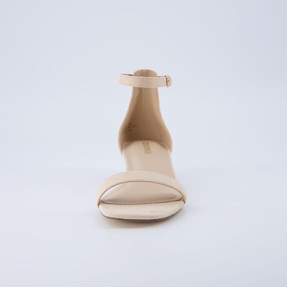 Solo Women’s Kitten Heel Dress Sandal – 1 Band Ankle Strap Heel with Cushioned Footbed