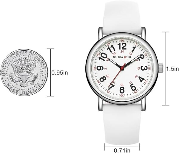 Waterproof Nurse Watch for Medical Professionals, Students Women Men - Military Time Luminouse Easy Read Dial