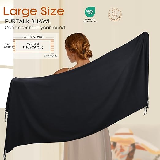 Pashmina Shawls and Wraps for Evening Dress Women's Scarf Wedding Bride Bridesmaid Gifts Winter Scarves