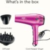 Conair Hair Dryer with Retractable Cord, 1875W Blow Dryer, 3 Heat Settings, 2 Speeds