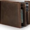 Mens Wallet Genuine Leather Bifold RFID Blocking Wallet for Men with 1 ID Window 13 Card Holders 2 cash pockets 1 Gift Box