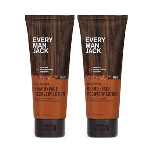 Every Man Jack Beard + Face Recovery Lotion - Moisturizes Relieves Dry Skin and Beard Itch