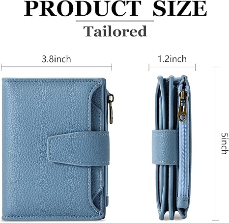 Small Wallet Women RFID Blocking Soft Leather Bifold Compact Card Holder Wallet for Women
