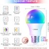Linkind Smart Light Bulbs, Smart Bulb That Work with Alexa & Google Home, LED Light Bulbs Color Changing, 104 Preset Scene, Music Sync, A19 E26 2.4GHz RGBTW WiFi Bluetooth Light Bulb 60W, 800LM, 4Pack