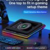 llano V12 RGB Laptop Cooling Pad, Gaming Laptop Cooler with 5.5 Inch Powerful Turbofan, Fast Cooling Laptop 15.6-21in, Adjustable Speed, Touch Control, LCD Screen, Black (RGB)