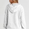 Womens Hoodies Casual Long Sleeve Drawstring Waffle Pullover Tops Loose Hooded Sweatshirt with Pocket