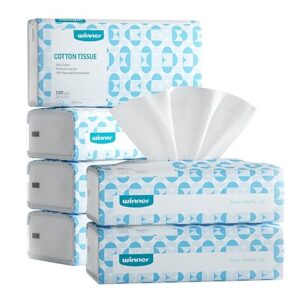 Winner Soft Face Towels, 100% USDA Biobased Facial Towels, Unscented Cotton Tissues for Sensitive Skin