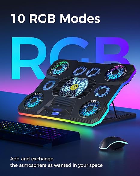 Laptop Cooling Pad RGB 5-Fan