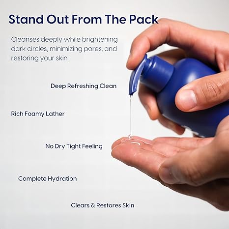 Men's Face Wash - Deep Cleans Pores, Exfoliates & Brightens - Refreshing Aloe Vera