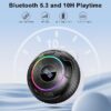 Bluetooth Speaker, 2025 New Shower Speaker with 6D Sound, Bluetooth 5.3 Portable Speaker with Light/Suction Cup/Hook, IPX7 Waterproof Mini Wireless Speaker for Bathroom/Outdoor/Party/Beach/Gift