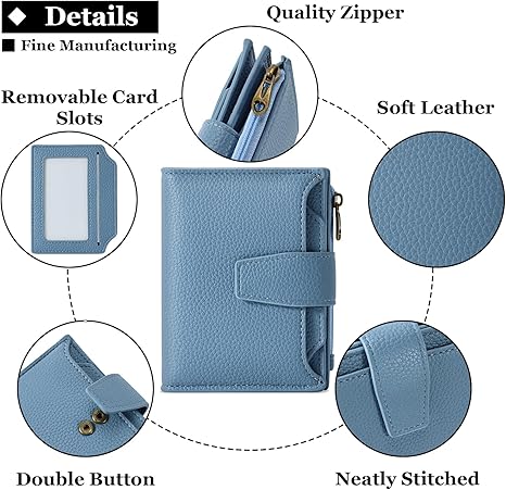 Small Wallet Women RFID Blocking Soft Leather Bifold Compact Card Holder Wallet for Women