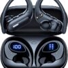 Active Noise Cancelling Wireless Earbuds Bluetooth Headphones 90 Hrs Playtime Ear Buds with Power Display Over-Ear Earphones with Earhooks IPX7 Waterproof Stereo Transparency Headset for Sports/Gym