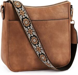Crossbody Bags for Women Trendy Vegan Leather Hobo Purses Shoulder Handbags With Wide Shoulder Strap