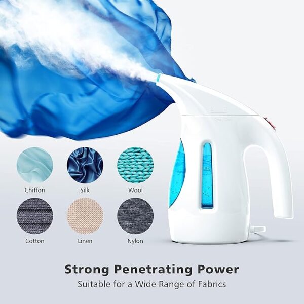 HiLIFE Steamer for Clothes, Portable Handheld Design, 240ml Big Capacity, 700W, Strong Penetrating Steam, Removes Wrinkle, for Home, Office(ONLY FOR 120V) (Blue)