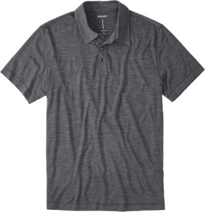 Proof Men's 72-Hour Merino Wool Polo Shirt, Short Sleeve, Moisture Wicking & Odor Resistant