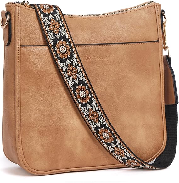 Crossbody Bags for Women Trendy Vegan Leather Hobo Purses Shoulder Handbags With Wide Shoulder Strap