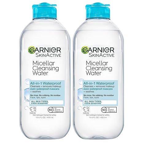 Micellar Water for Waterproof Makeup, Hydrating Facial Cleanser & Makeup Remover
