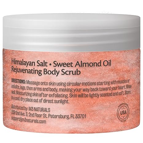 Himalayan Salt Scrub, Face, Foot, and Body Exfoliator with Collagen and Stem Cells, Exfoliating Scrub for Toning