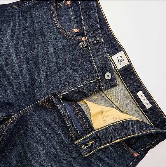 Stretch Selvedge Denim Jeans for Men - 11.7 oz Mens Jeans with 1% Stretch, Copper Rivets- Year-Round Men Jeans